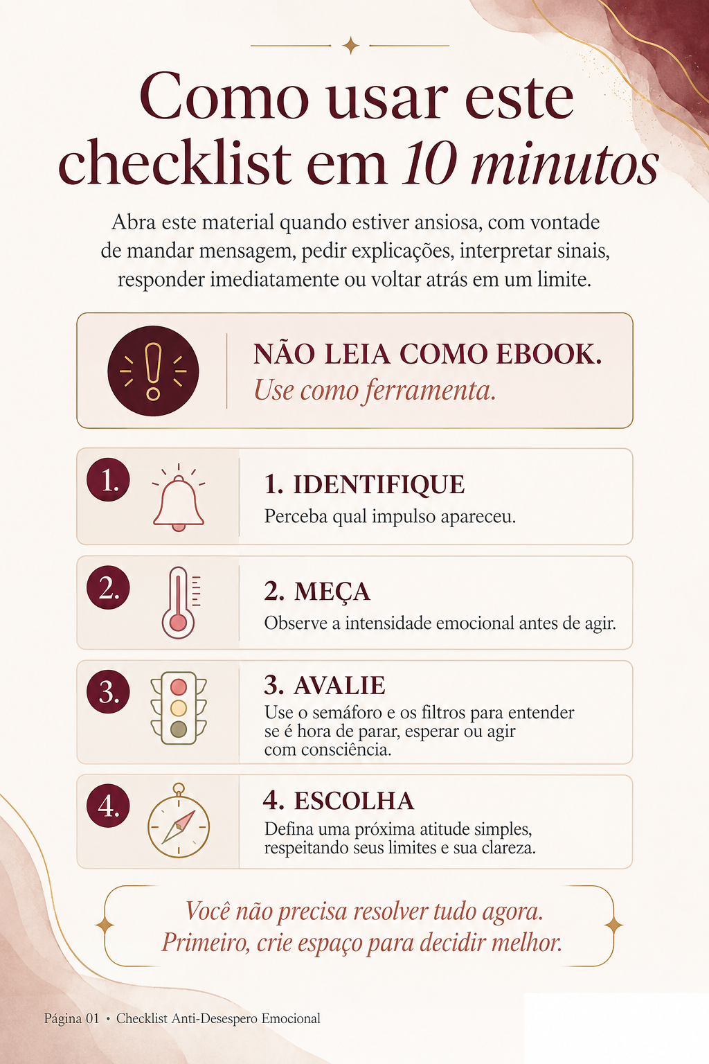 Checklist Anti-Desespero Emocional — quatro passos